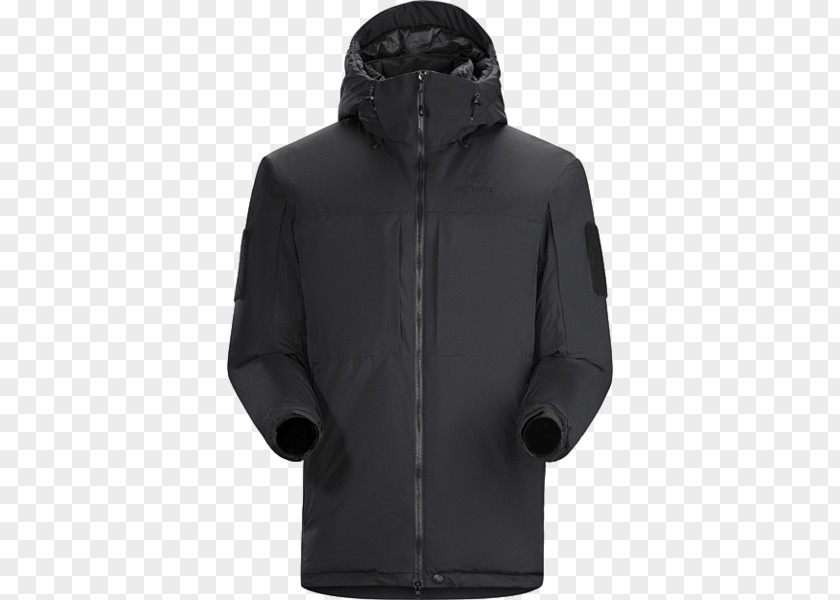 Tactical Black Jacket With Hood Arc'teryx LEAF Alpha LT Hoodie Coat PNG