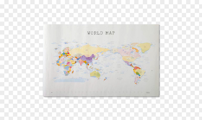World Map 10X10 Watercolor Painting PNG