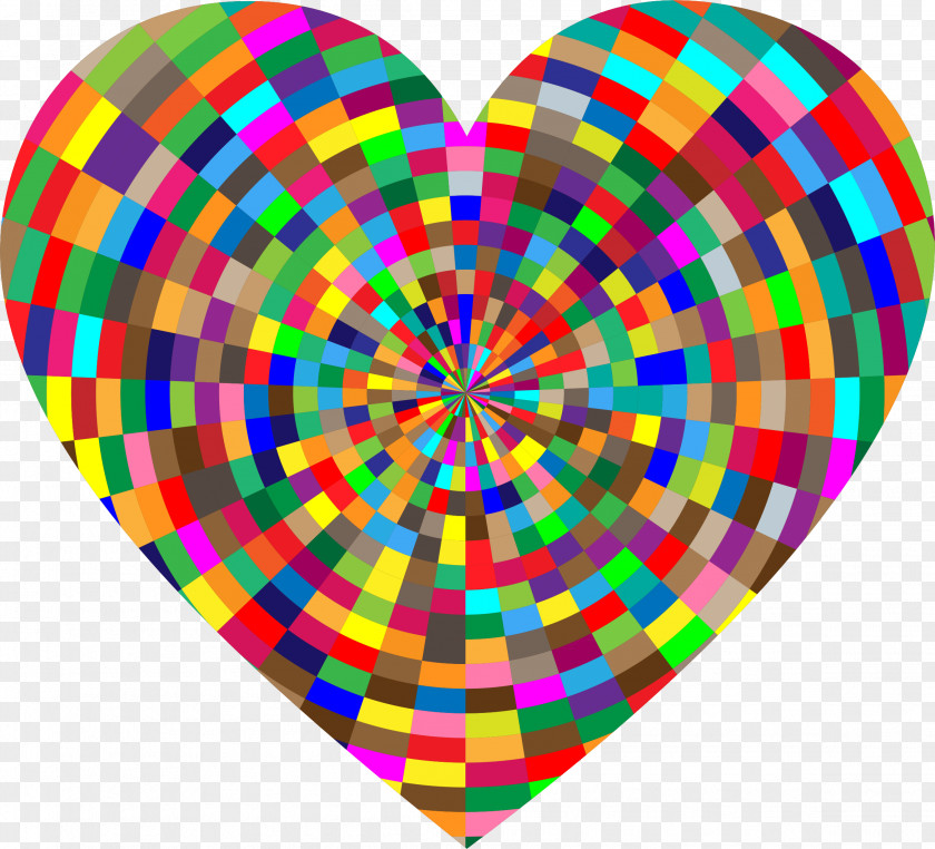Geometric Heart Psychedelic Art Clip PNG