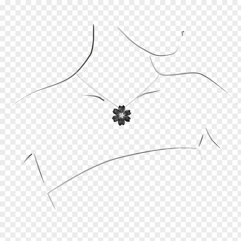 Necklace Drawing White PNG