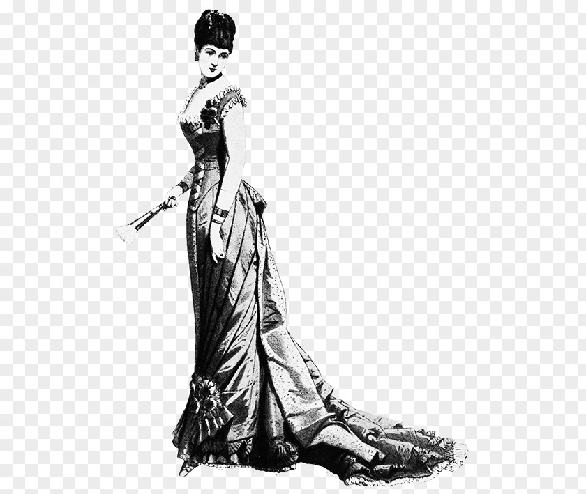 VICTORIAN AGE Woman Evening Gown Victorian Era Fashion PNG