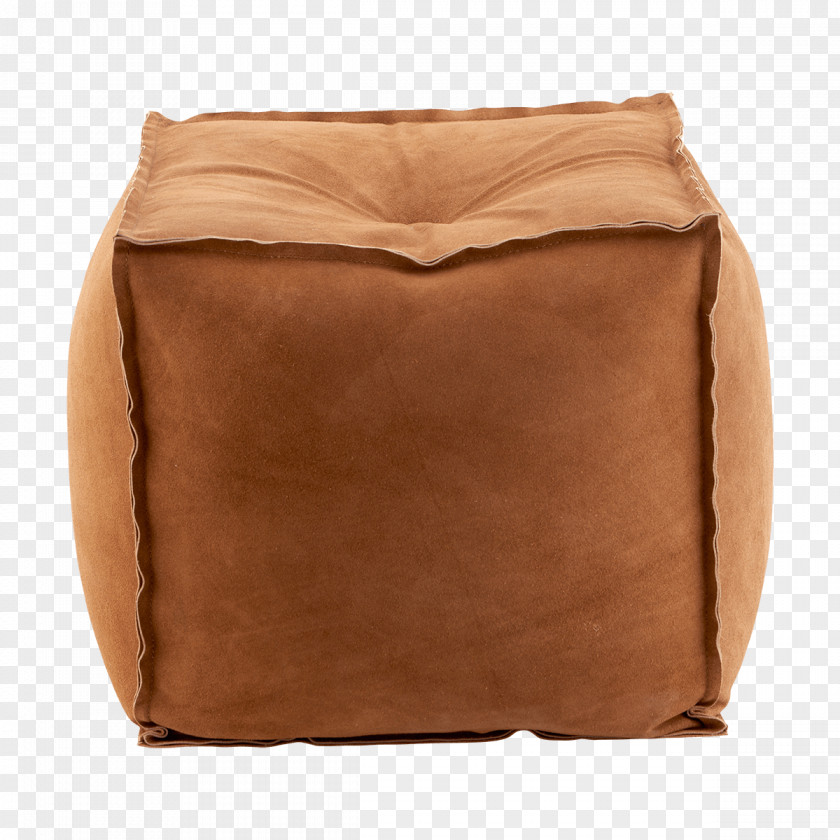Camel Color Suede Tuffet Leather Foot Rests Bean Bag Chair PNG
