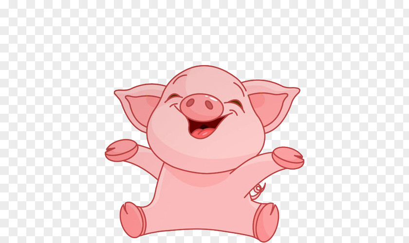 Happy Pig PNG pig clipart PNG