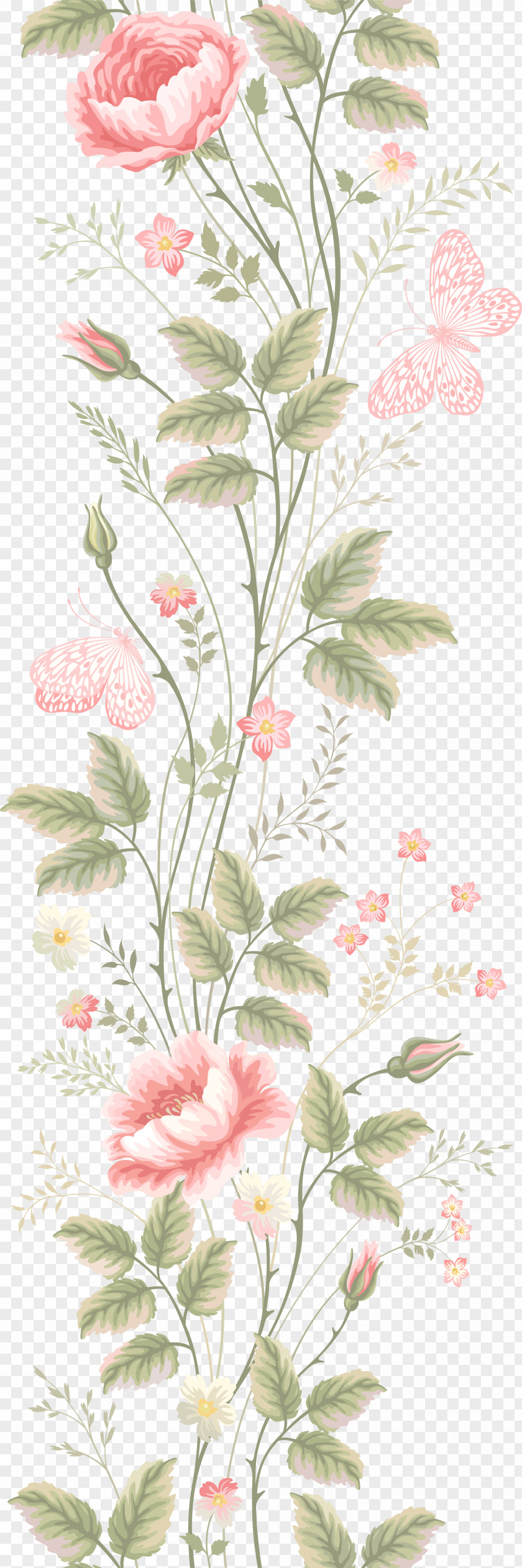Painted Pink Flowers Flower PNG