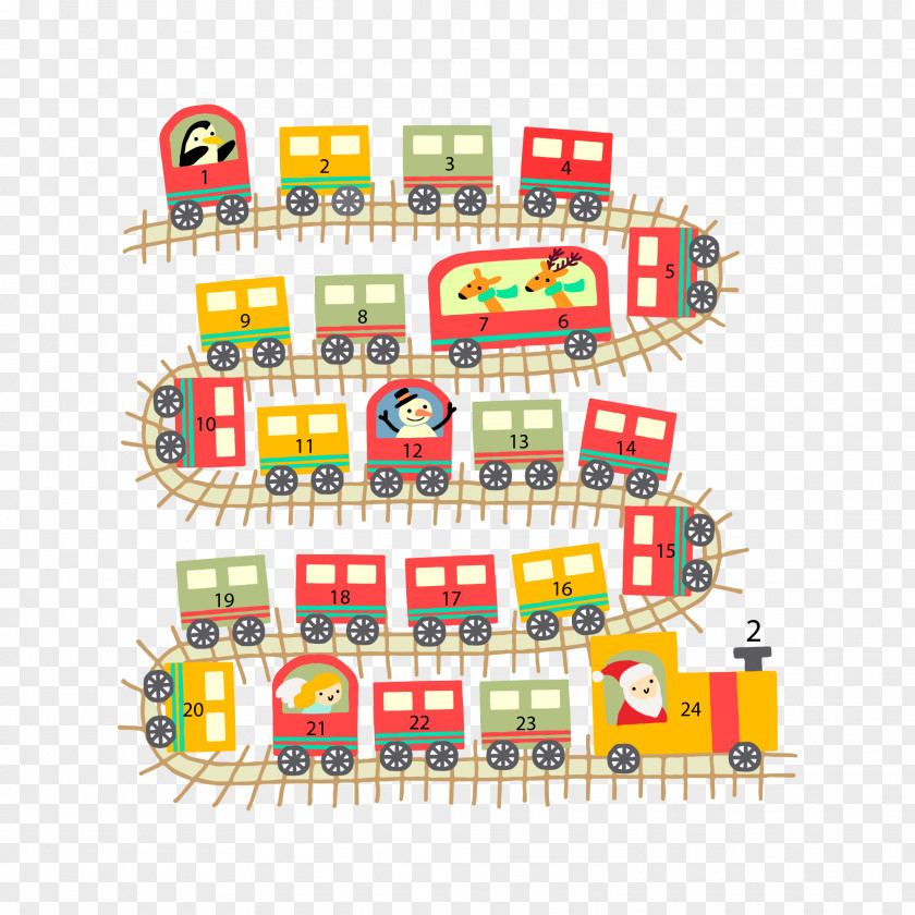 Toy Train Advent Calendar Christmas PNG