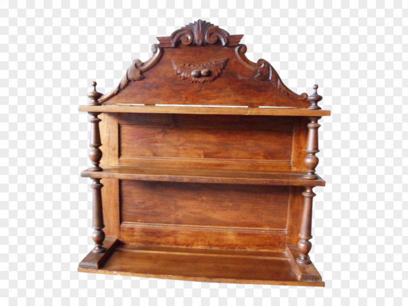 Antique Shelf Bookcase Wall Chiffonier PNG