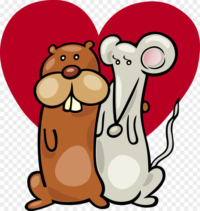 Couple Love Vector Cartoon Mouse Hamster Rodent Gerbil Rat PNG