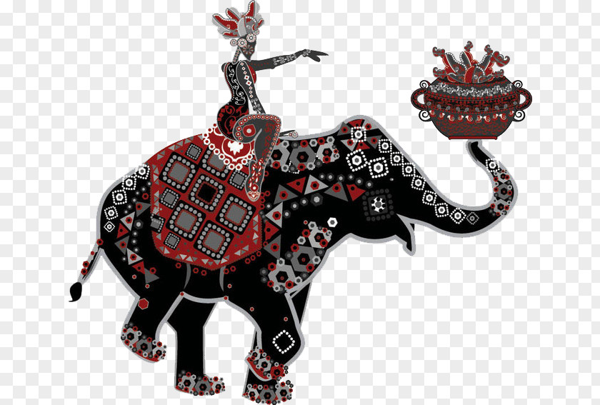 Elephant Indian Drawing Clip Art PNG