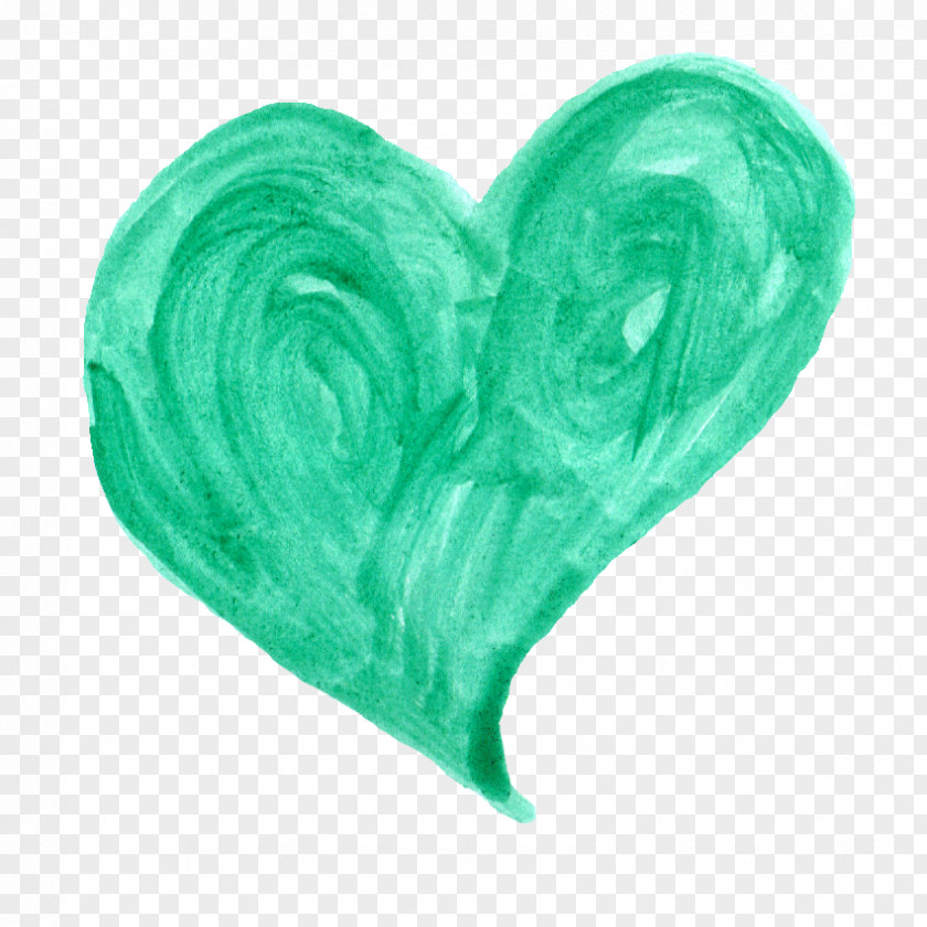 Green Watercolor Painting Heart Photography PNG