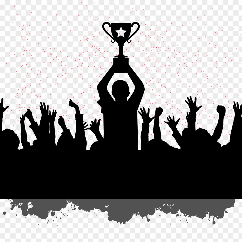 People Silhouettes Celebrating World Champion Image Download Teamwork Motivation Quotation Team Building PNG
