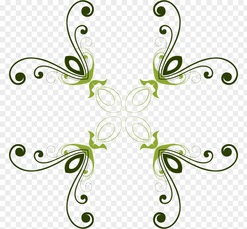 Green Flower Floral Design Drawing Clip Art PNG