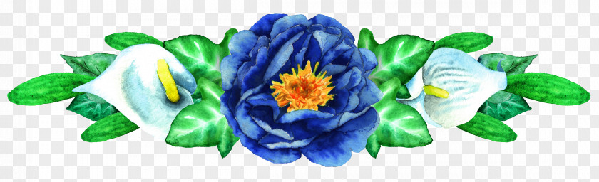 Blue Flower Watercolor Painting Clip Art PNG