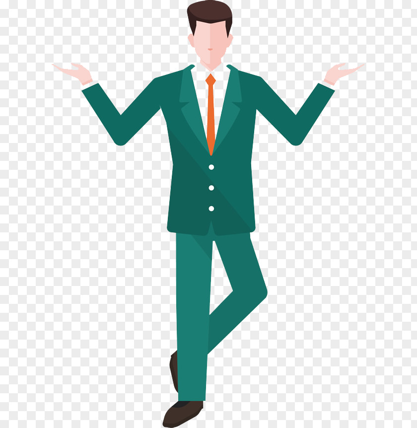 Business Man Walking Flat Design Adobe Illustrator Icon PNG