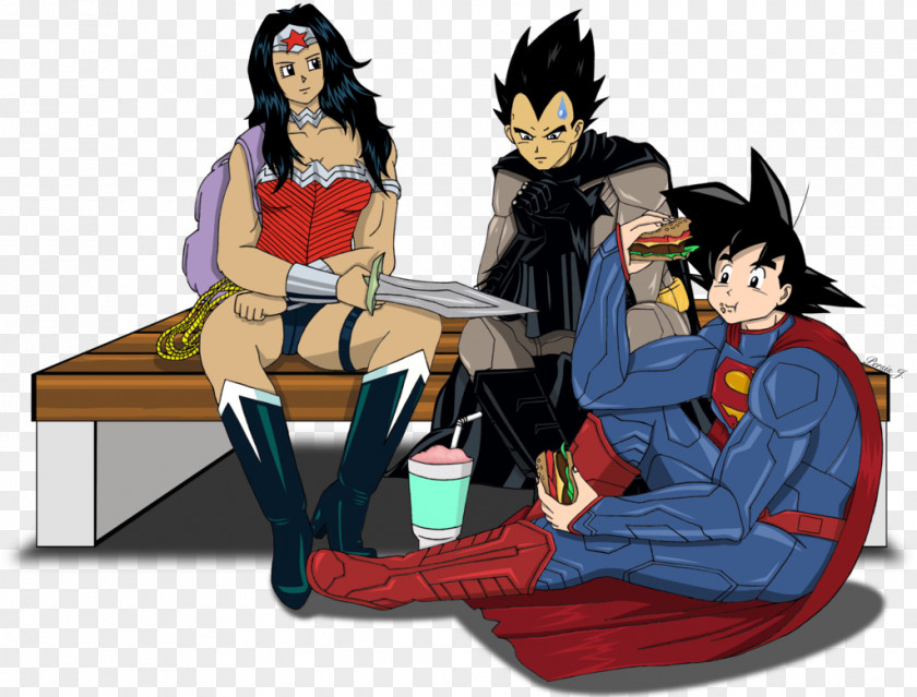 Cartoon Loves Pregnant Woman Picture Superman Goku Diana Prince Batman Vegeta PNG