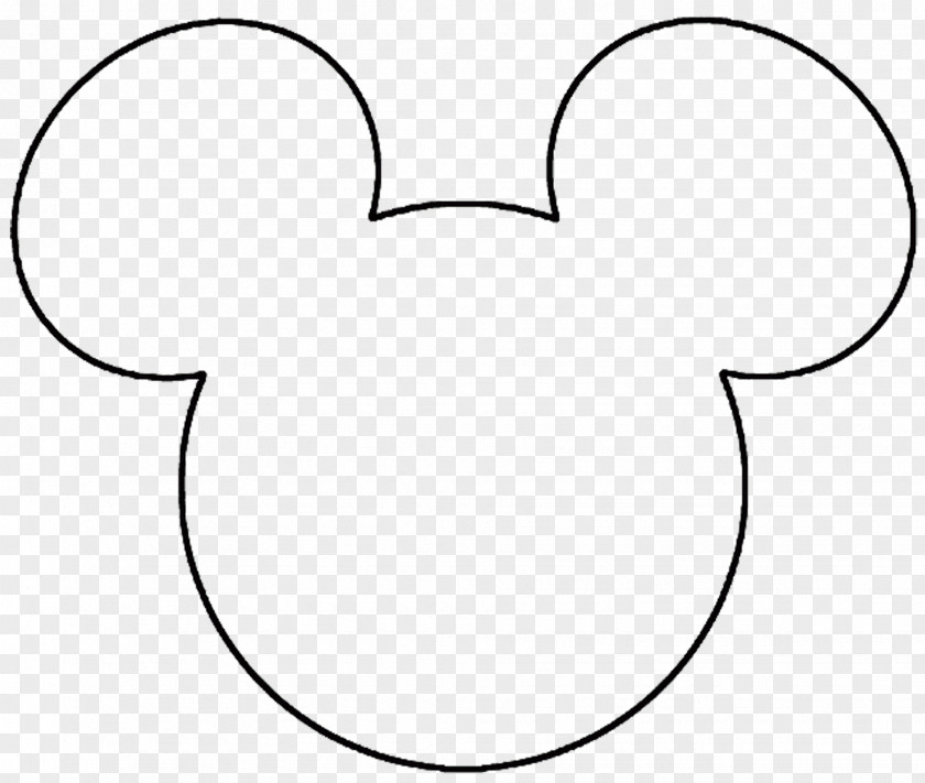 Mickey And Minnie Line Art Head Face Monochrome PNG