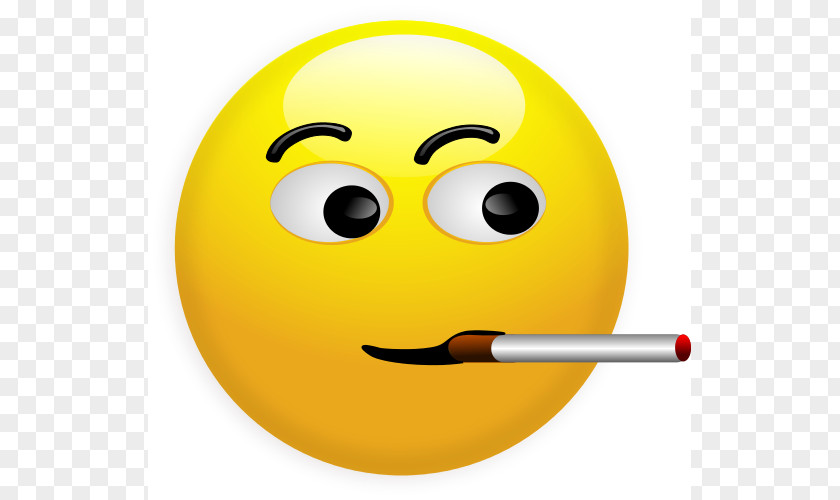 Smiley Face Laughing Hysterically Emoticon Smoking Clip Art PNG