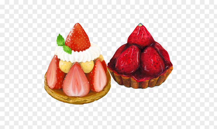 Strawberry Tower Hand Drawing Material Picture Shortcake Mousse Cream Cake Food PNG