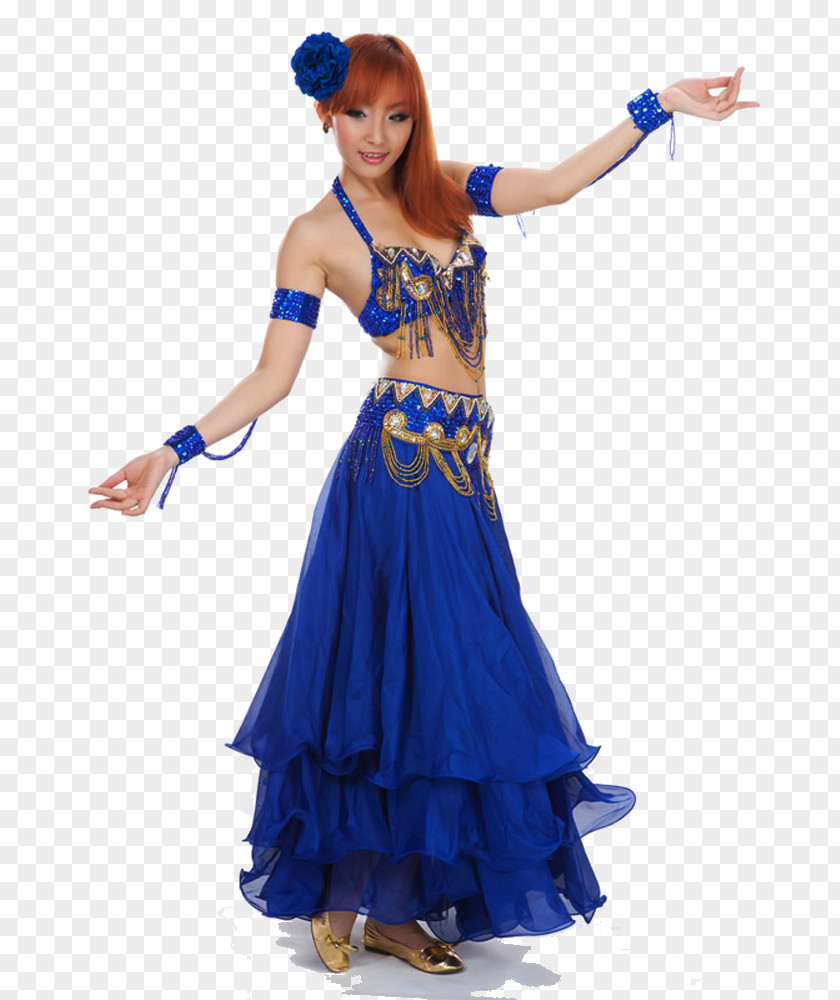 American Tribal Style Belly Dance Costume Shoulder Dress PNG