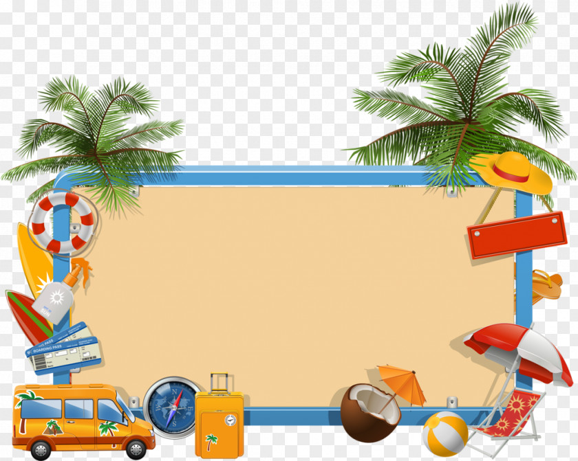 Beach Elements Summer Vacation Clip Art PNG