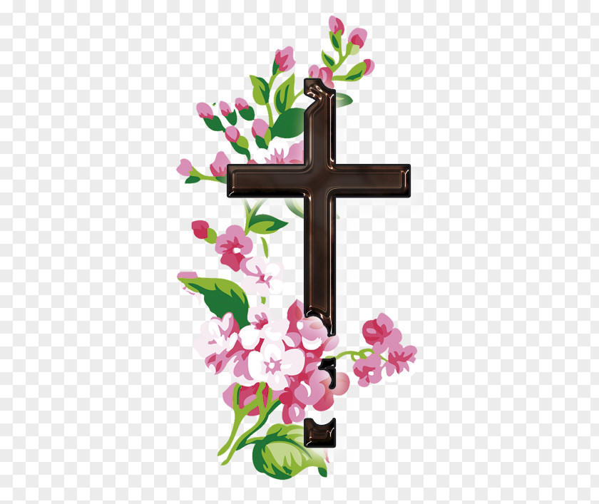 Christian Cross Floral Design Flower Clip Art PNG