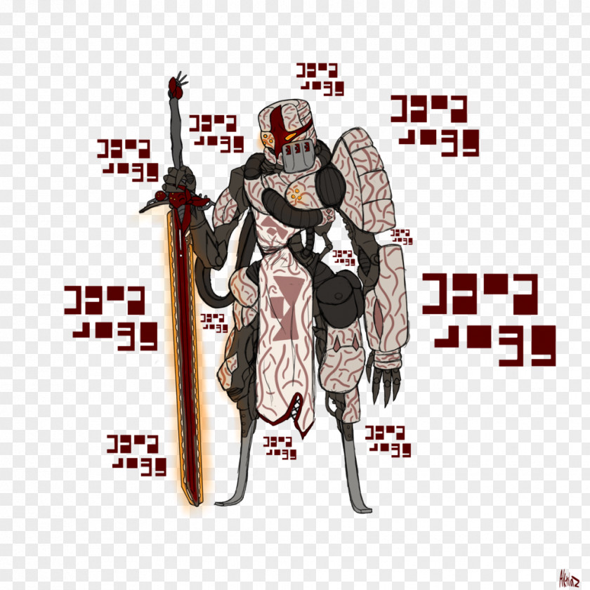 Crusader Costume Design Cartoon Font PNG