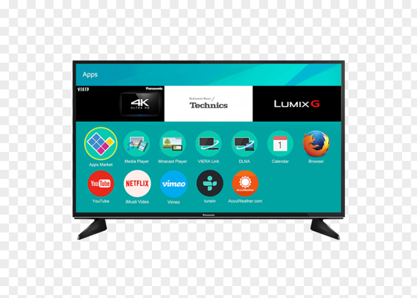 Tivi Panasonic 4K Resolution LED-backlit LCD Smart TV Ultra-high-definition Television PNG