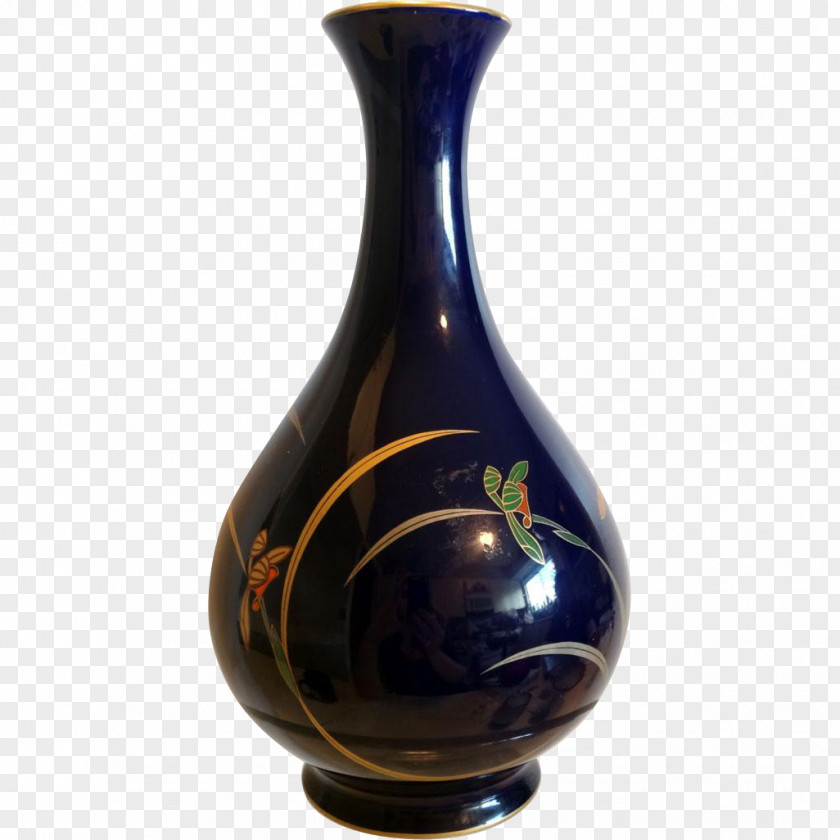 Vase Ceramic Glass Cobalt Blue Pottery PNG
