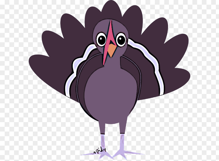 Bird Cartoon Purple Beak Wing PNG
