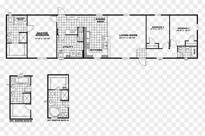 House Floor Plan Manufactured Housing Mobile Home PNG