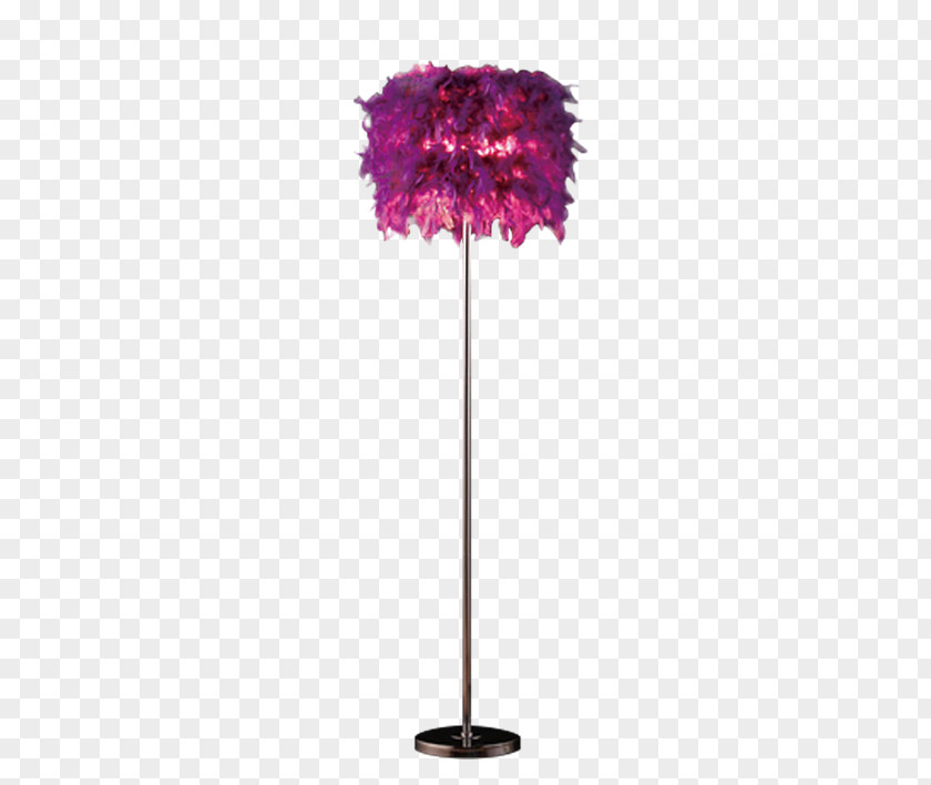 Purple Feather Floor Lamp Light PNG