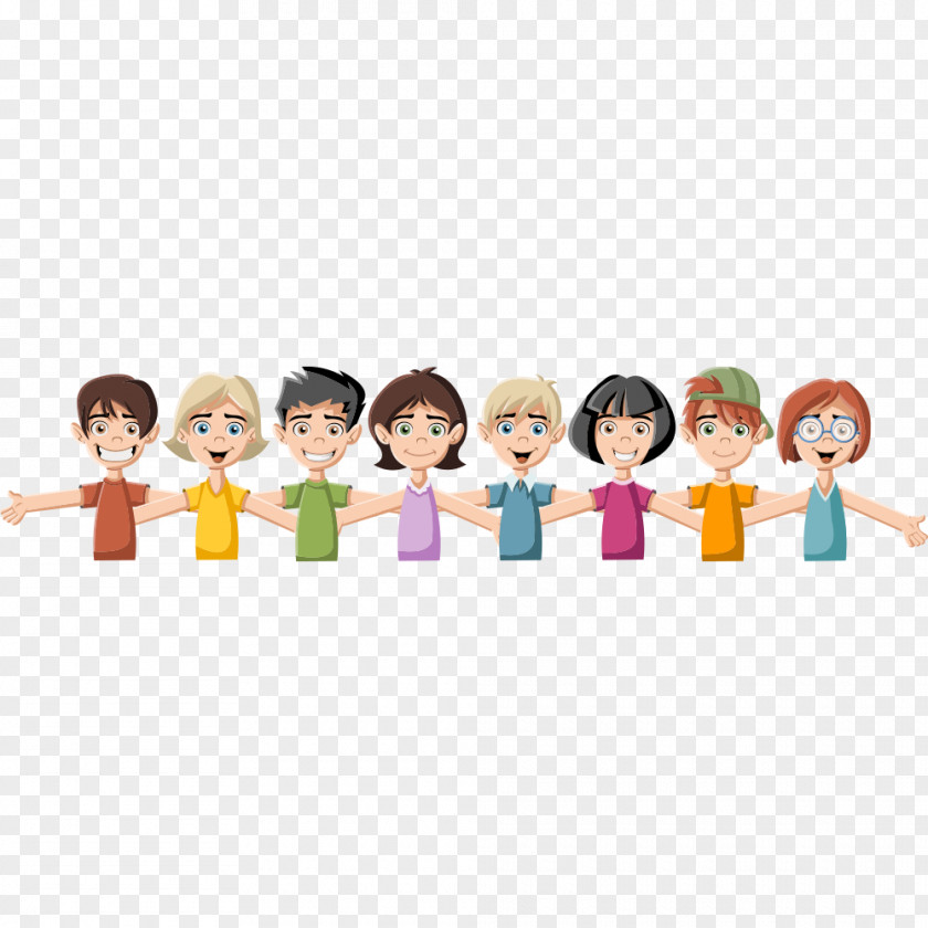 Young Men And Women Holding Hands Cartoon Child Royalty-free Illustration PNG