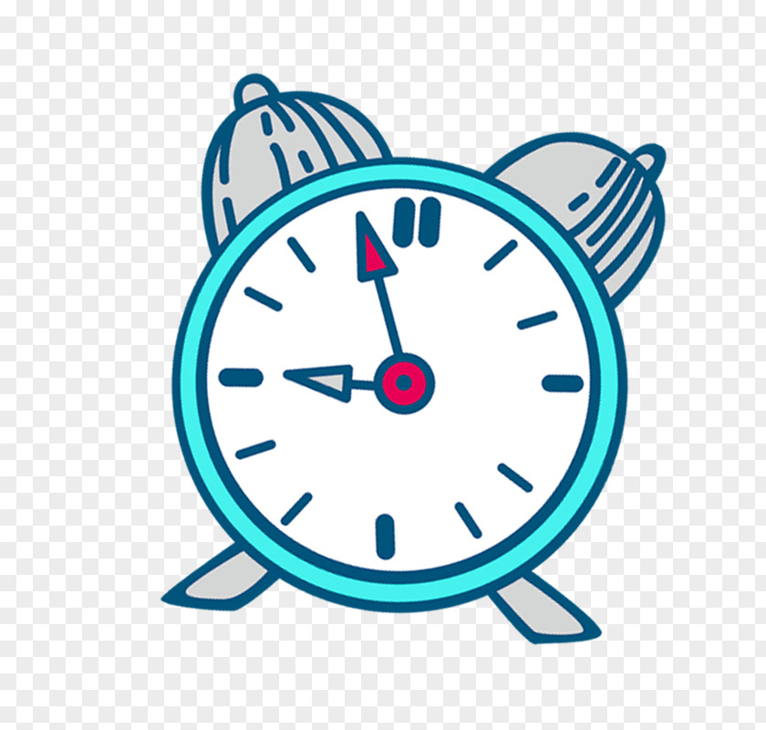 Cartoon Blue Simple Alarm Clock Decoration Pattern Clip Art PNG