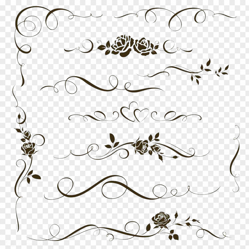 Creative Lines Ornament Decorative Arts Calligraphy Illustration PNG