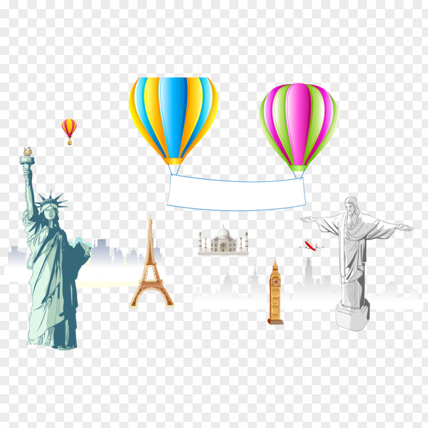 Statue Of Liberty Eiffel Tower Illustration PNG