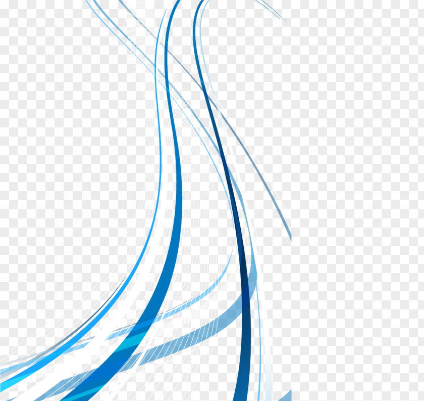 Vector Blue Wave Decoration PNG