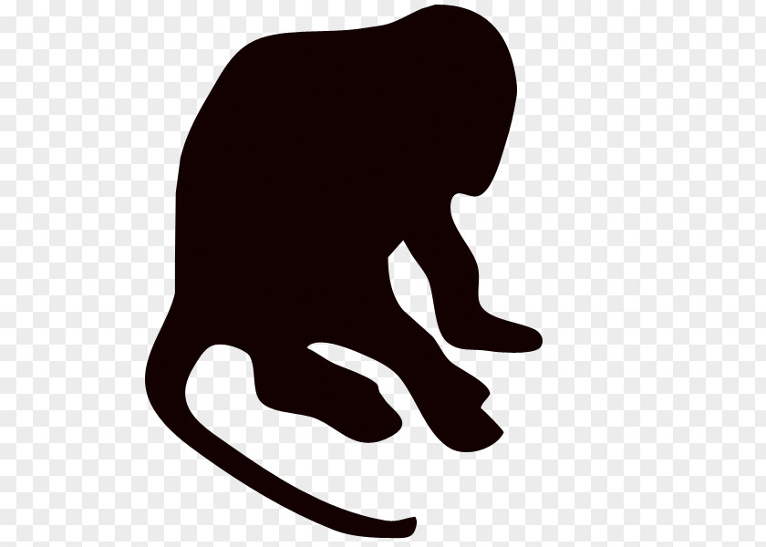 Black Monkey Silhouette Drawing PNG