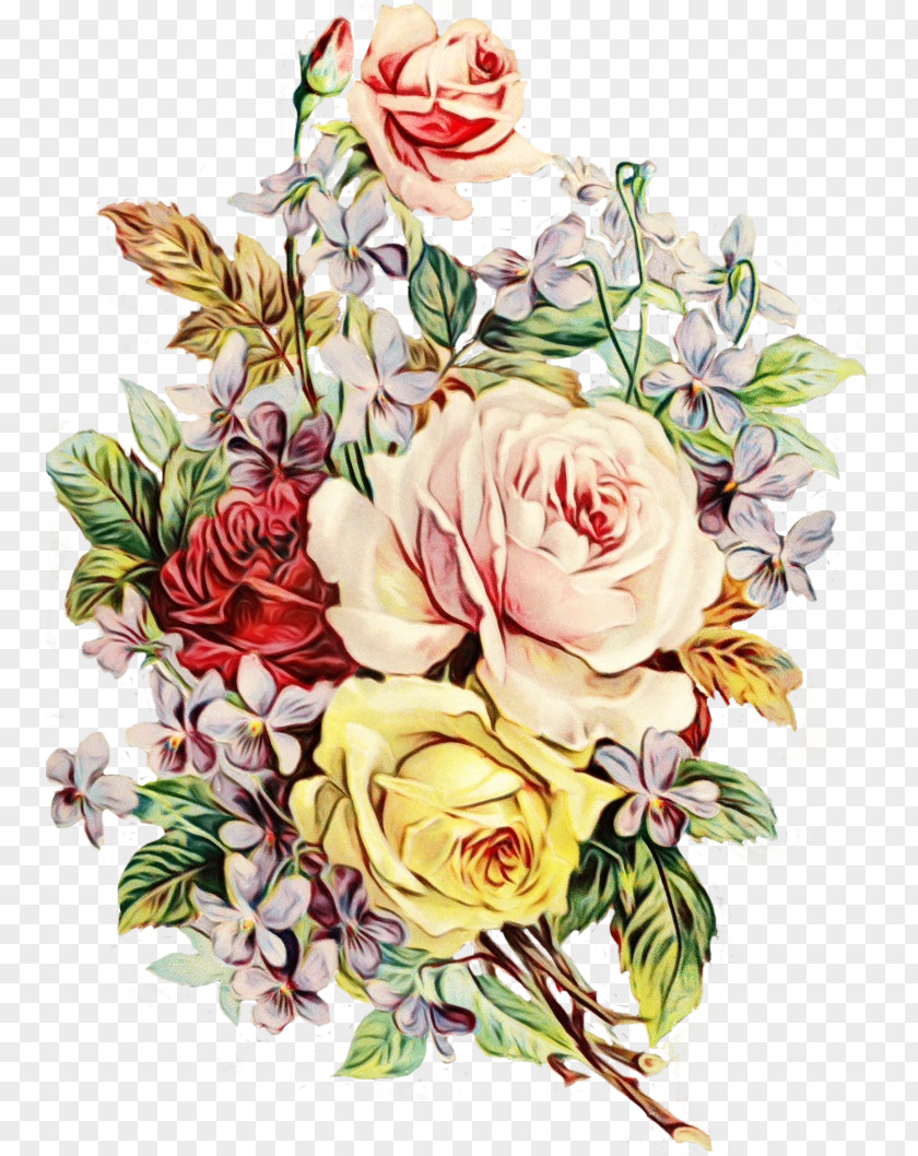 Garden Roses Flower Bouquet Floral Design Paper PNG