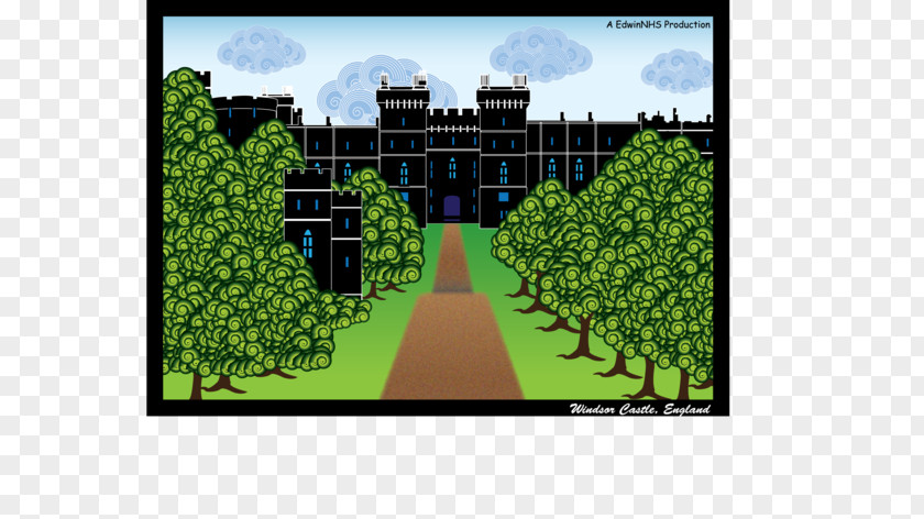 Windsor Castle Tree Symmetry Plantation Landscaping Pattern PNG