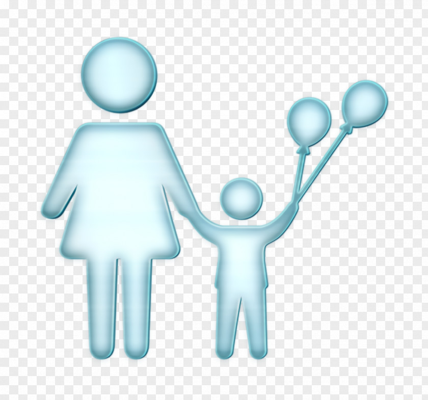 Fun Icon Mother And Child With Balloons People PNG