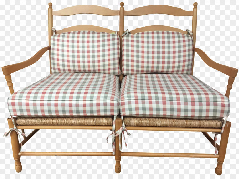 Gingham Loveseat Couch Bed Frame Sunlounger Chair PNG