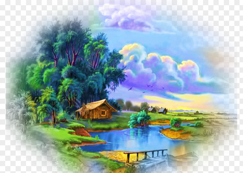 Painting Coloring Book Landscape Nature PNG