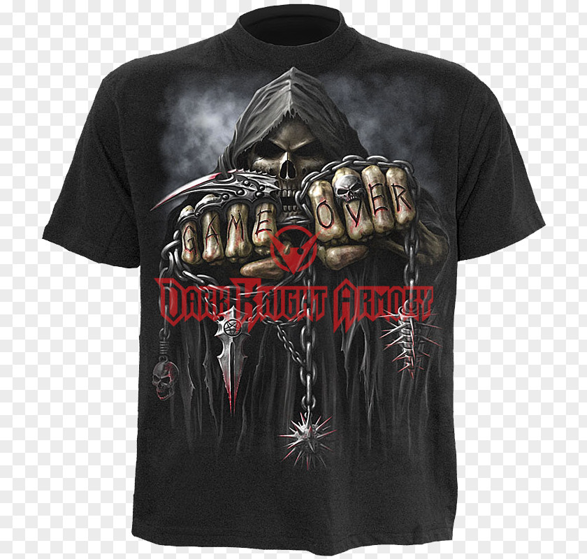 T-shirt Long-sleeved Skull Clothing PNG