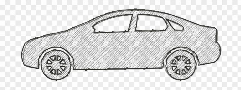 Drawing Compact Car Sedan Model Icon Cars Transport PNG