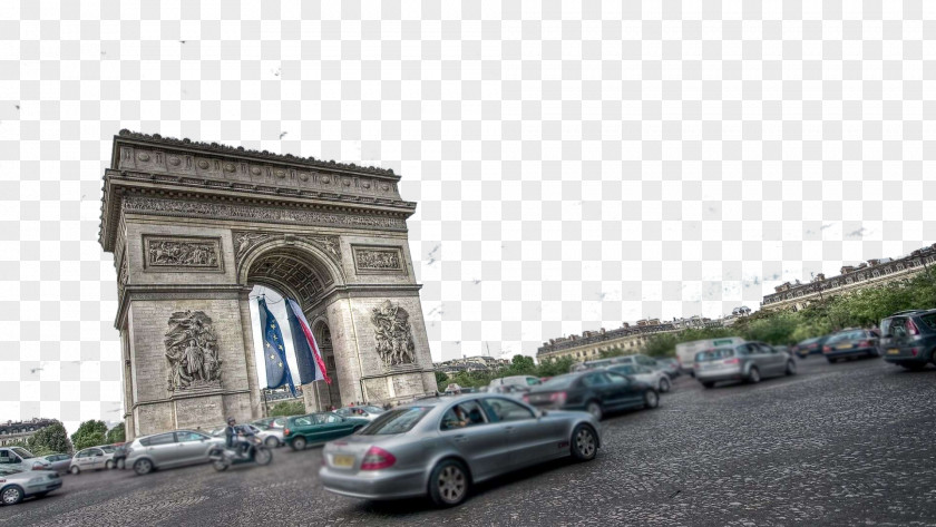 Paris, France Arc De Triomphe Five Champs-xc9lysxe9es Musxe9e Du Louvre Place La Concorde Wallpaper PNG
