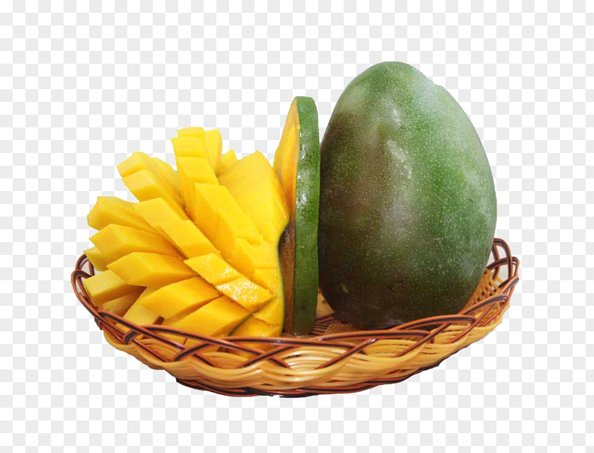 Basket Filled With Sliced ​​mango Mango Fruit Food Auglis PNG