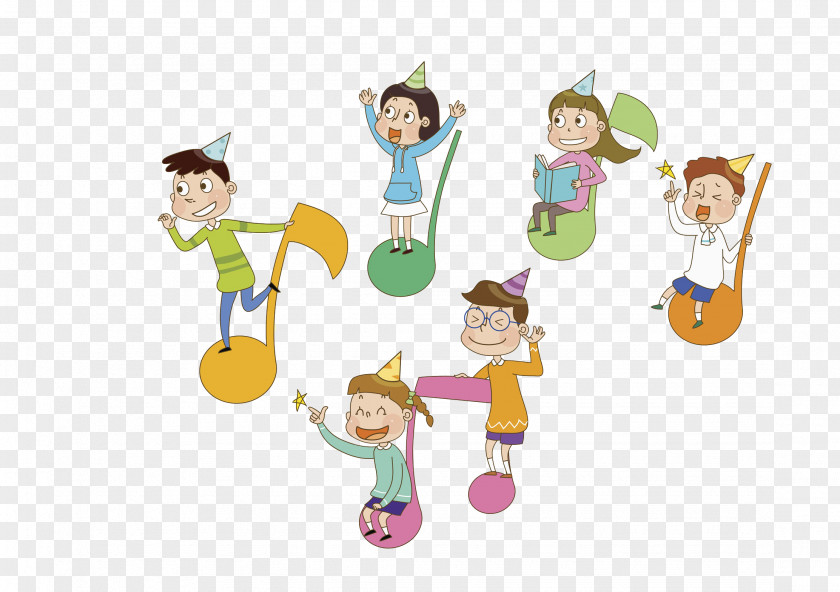 Children On Notes Musical Note Child PNG