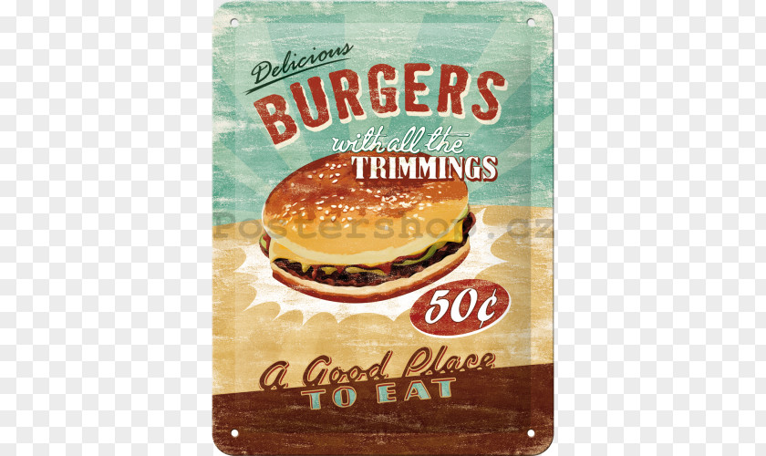Burger Poster Hamburger Diner Cafe French Fries Bistro PNG