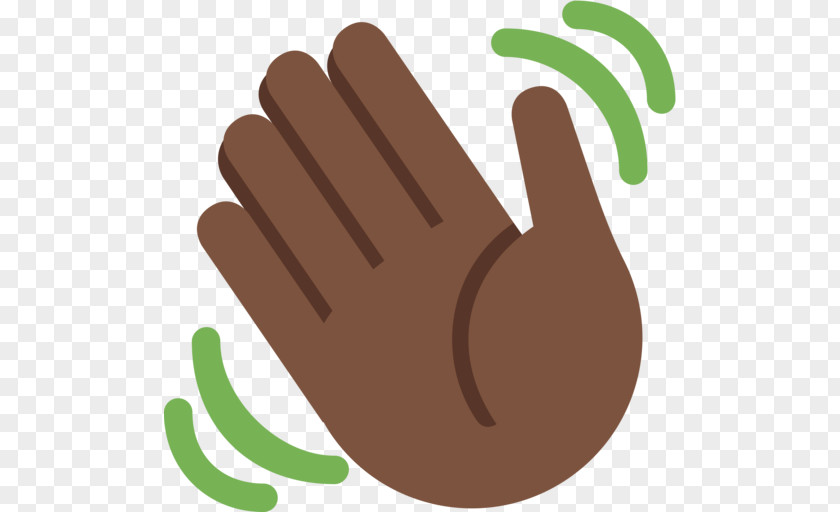 Hand Waving Emoji Wave Hand-waving Dark Skin Human Color PNG