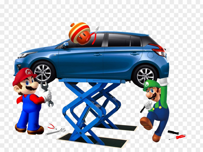 Blue Car Cartoon Automotive Design PNG