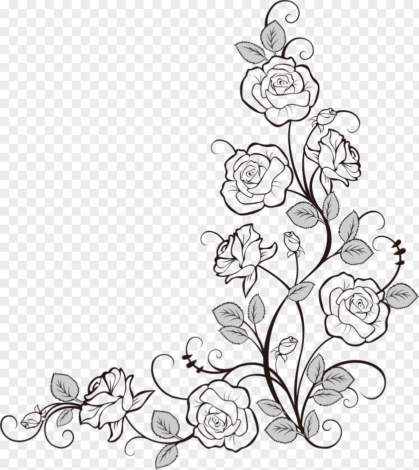 Flower Doodle Coloring Book Drawing Image PNG